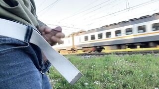 Masturbation by railway