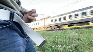 Masturbation by railway