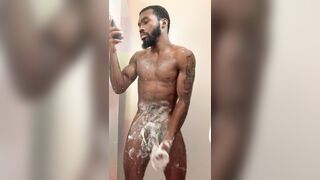 Playing With My Lengthy Ebony Schlong???????? In Shower ????