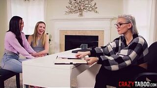 Hawt large breasts hottie and sexy mother I'd like to fuck lesbos enjoyed sexy cunt licking during 3some sex