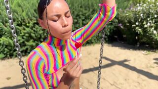 Small Lalin girl Violeta Grey Picked Up On Public Playground For Sex With a Stranger