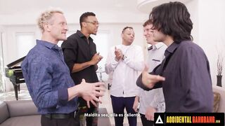 ACCIDENTAL GROUP-SEX - Wild Group-sex With Hot Breasty Stripper Kitana Montana SPANISH SUBTITLES