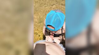 Stranger sucks my schlong outdoors! Random gal sucks and bangs outdoors!