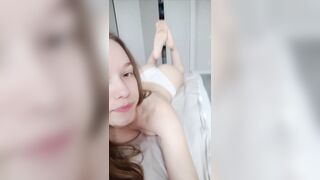 A student makes a hawt movie scene with her tits