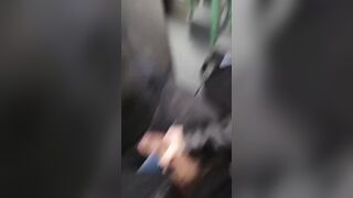 ????????I'm jerking my bushy ramrod right on the bus