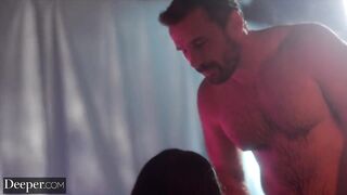 Deeper. Shy Alina and bestie Harley have intensive trio