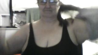 large natural momma drinking