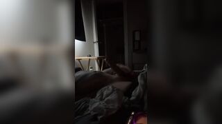 Tatted up guy large schlong in couch