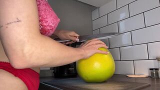 body art from a blond student. In nature's garb titties making an appetizer