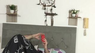 I bang my stepfather at his wife's abode and that guy fills my twat with milk