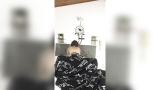 I bang my stepfather at his wife's abode and that guy fills my twat with milk