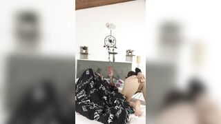 I bang my stepfather at his wife's abode and that guy fills my twat with milk