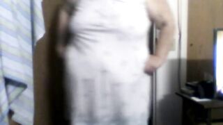 a large woman in nightgown