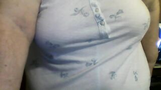 a large woman in nightgown