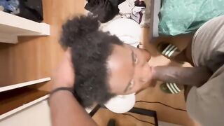 laundry was nearly done but I wanted to suck that large ebony dong