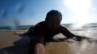 Just playing bare at a deserted beach