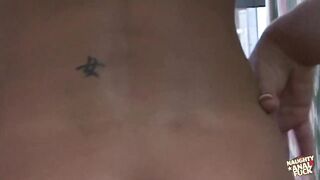 A timid blond with ample boobs delicately poses her high heels for an enjoyable missionary rencounter with her husband.