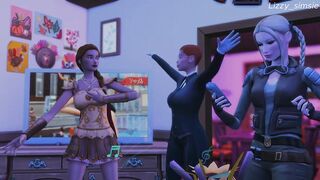 Large tit stepsister drilled at Halloween night and cum in her throat - sims 4