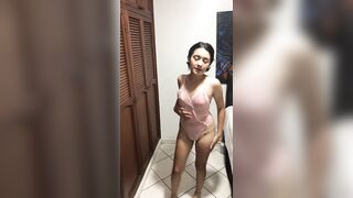 Sexy ally does exposed dance and shows her breasts