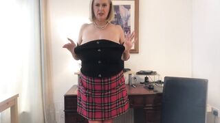 Annabel's red tartan petticoat