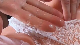 Dad SCREWS his fave toy VAGINA then smears CREAMPIE on pants