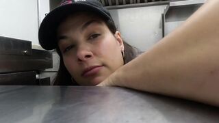 Food truck lady knows know to serve.