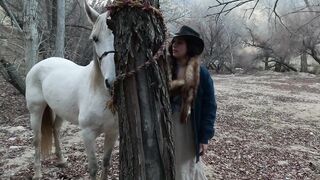 Farmers wife thirsty for penis in the throat.