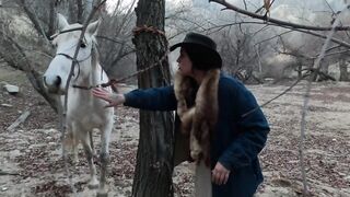 Farmers wife thirsty for penis in the throat.