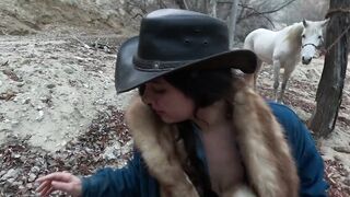 Farmers wife thirsty for penis in the throat.