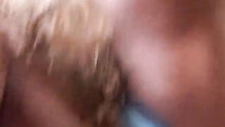 Cute blondie gets drilled in a park