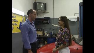 Wench widens legs on top of a car as a biggest schlong thrusts her snatch