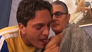 Lustful French granny banged in backdoor in advance of a creampie