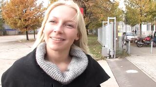 Biggest facial for a top-class blond German doll