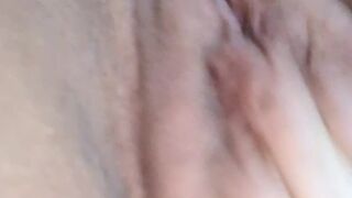 Playing with my soaked snatch in the morning