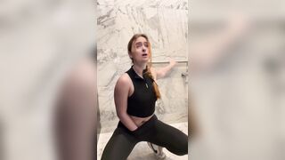 Slutty Gym Doxy Sneaks into Public Baths to Finger Herself