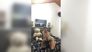 My excited neighbour makes a movie with her cell phone for her lover.