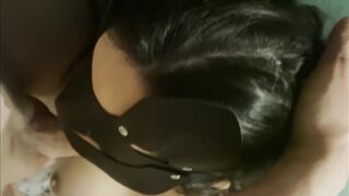 Cumslut bound up and made to cum previous to banging and sucking to get a giant facial!