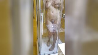 My step sister wanted me to film her taking a shower and masturbating in the hotel room