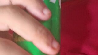 Chap enjoying a sprite, licking and smacking lips