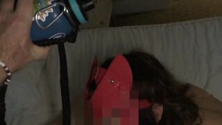 Dangerous takes a break from eating Tawny's butt to get a gulp from Jack (slomo at end)