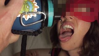 Dangerous takes a break from eating Tawny's butt to get a gulp from Jack (slomo at end)