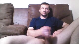 masturbating on the bed, spunk flow