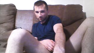 masturbating on the bed, spunk flow