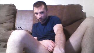 masturbating on the bed, spunk flow