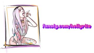 Cute hentai hotty bangs herself with sex-toy in doggy anal Helly_Rite