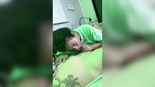 Latin babe sloppy suck