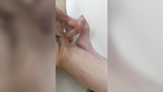 Teen keeps enormous breathing and bawdy talking during the time that stroking in the shower