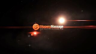 Large booty Lilith Lee gives a slipper nuru massage 1