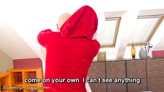 Large booty Lilith Lee gives a slipper nuru massage 1