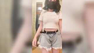 Hot college angel teases with large titties